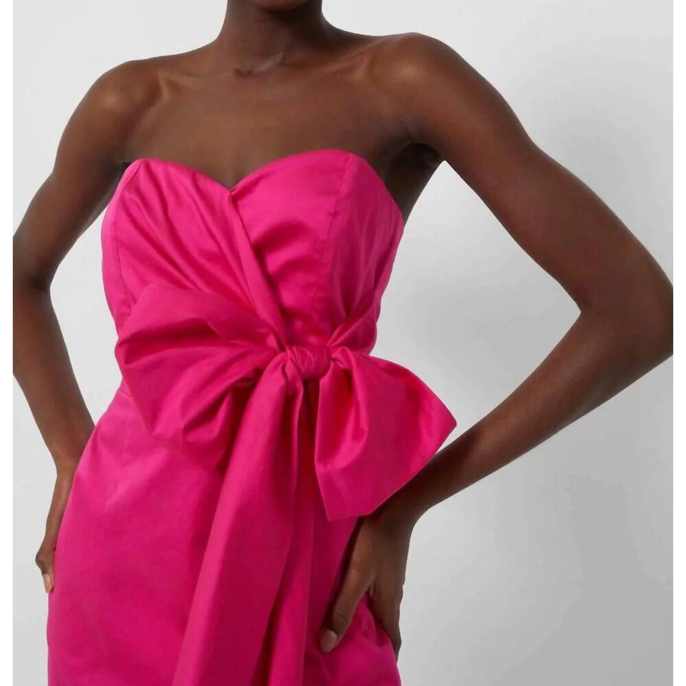French Connection FLORIDA SUMMER Strapless Bow Front Mini Dress Pink 10 NWT $158 - Picture 4 of 7